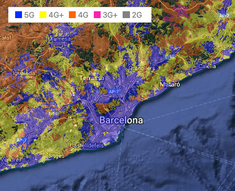 Orange coverage map in Barcelona for your eSIM