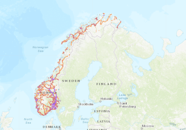 coverage mobile network map norway
