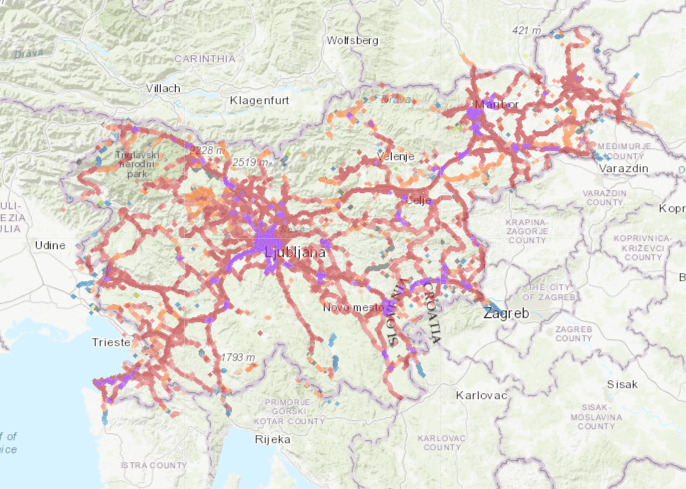 slovenia coverage esim mobile map