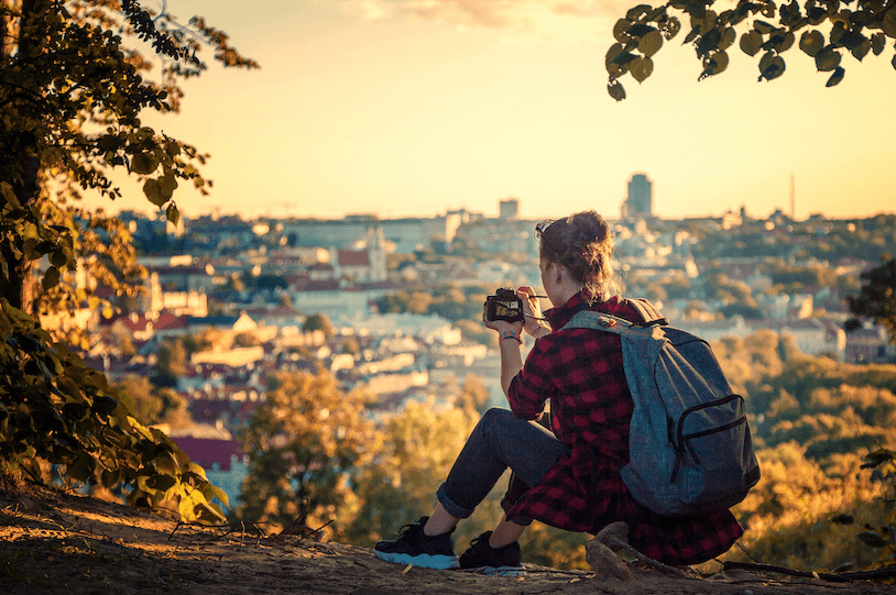 traveler using the best esim in Lithuania